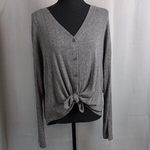 SO Long Sleeve Gray Knot Top New Small‎